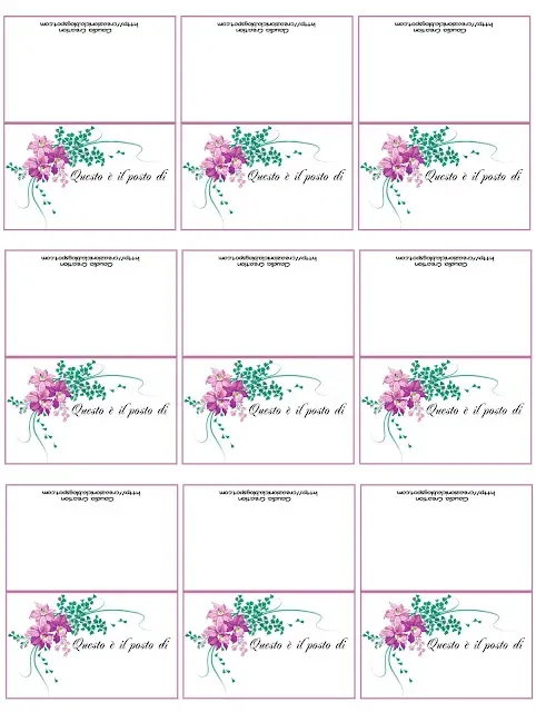 Segnaposti stampabili