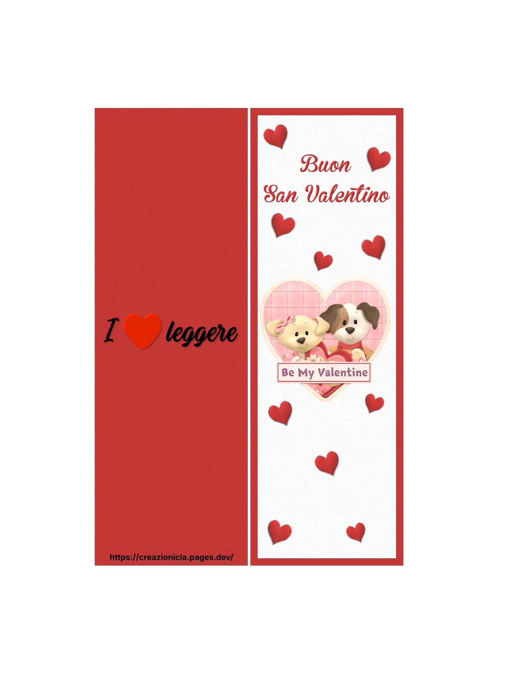 Segnalibro San Valentino Stampabile Gratis