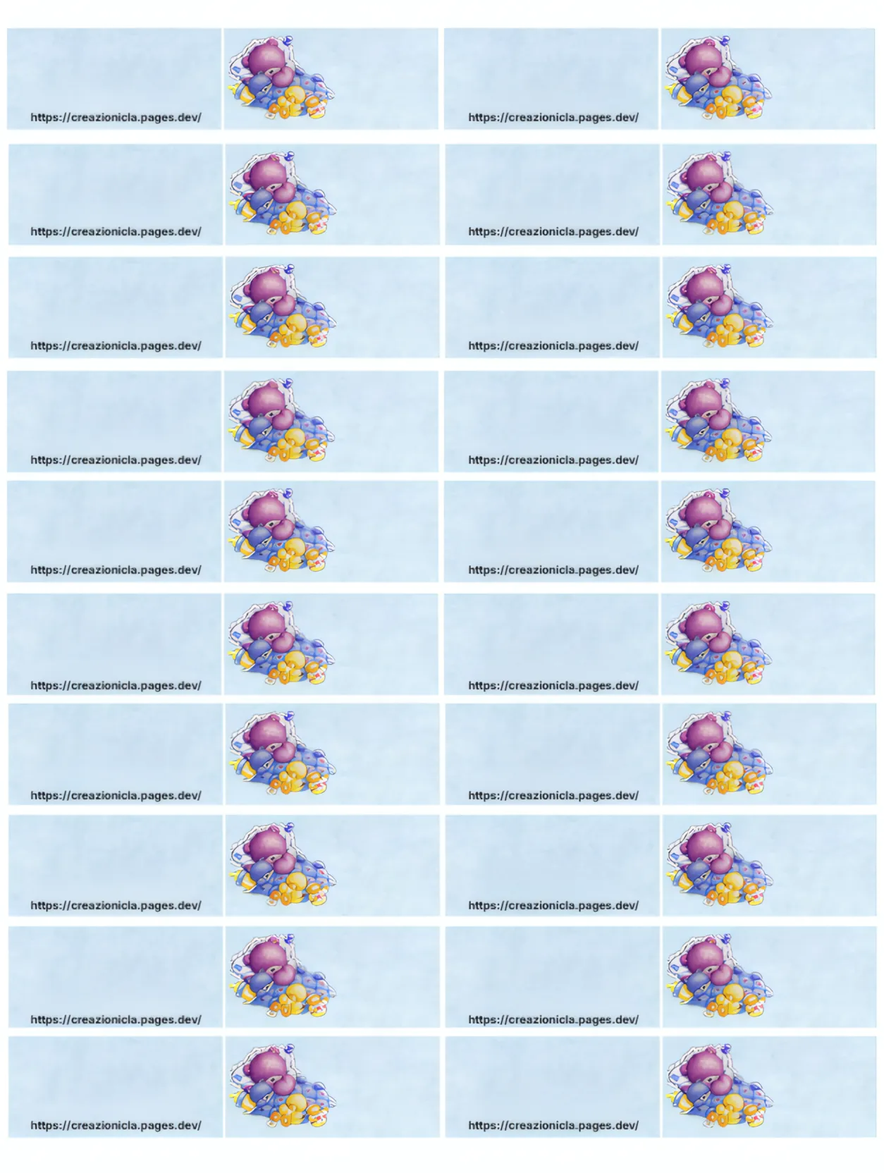 Bigliettini Bomboniere Baby Stampabili Gratis