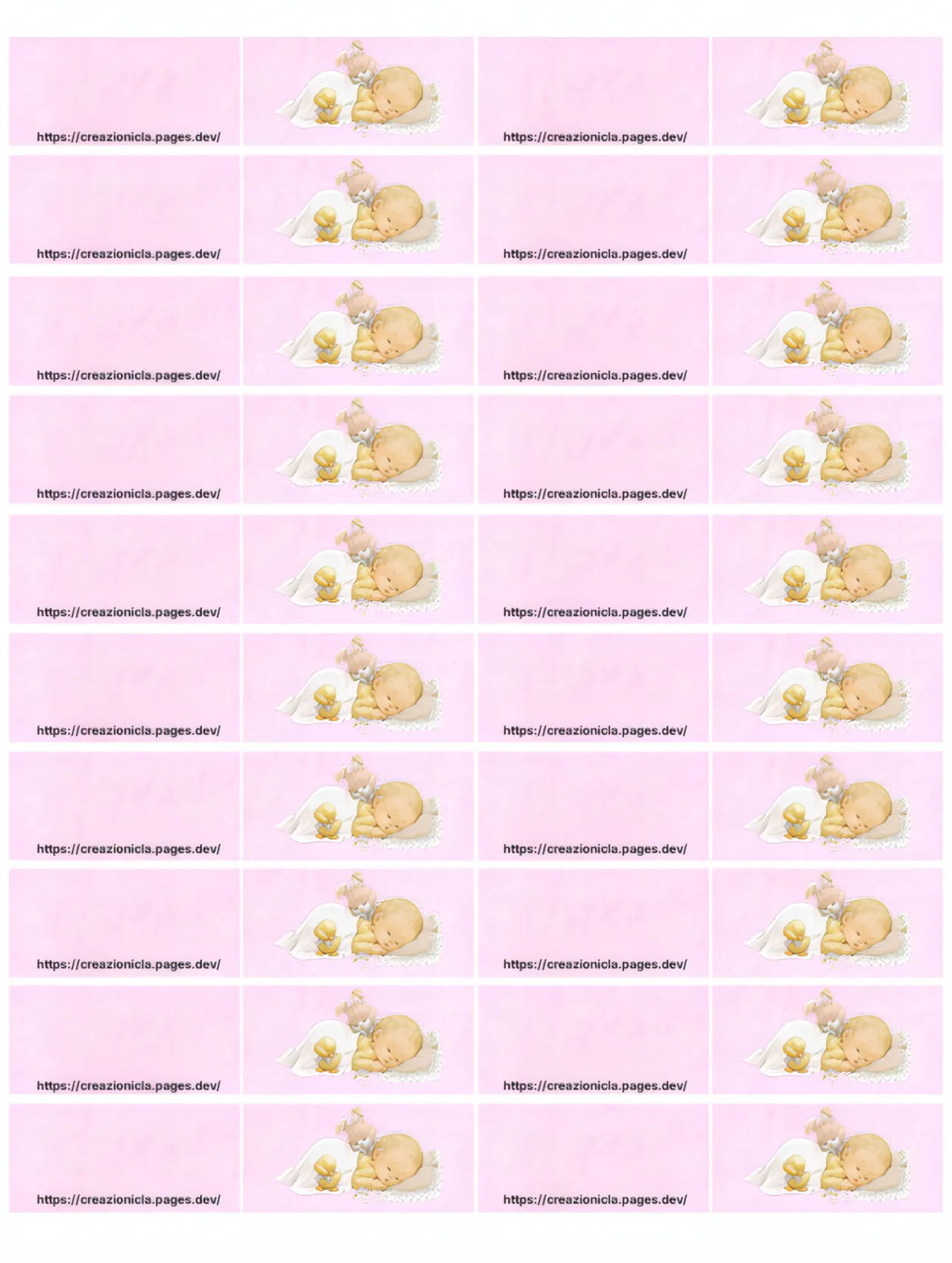 Bigliettini Bomboniere Baby Stampabili Gratis