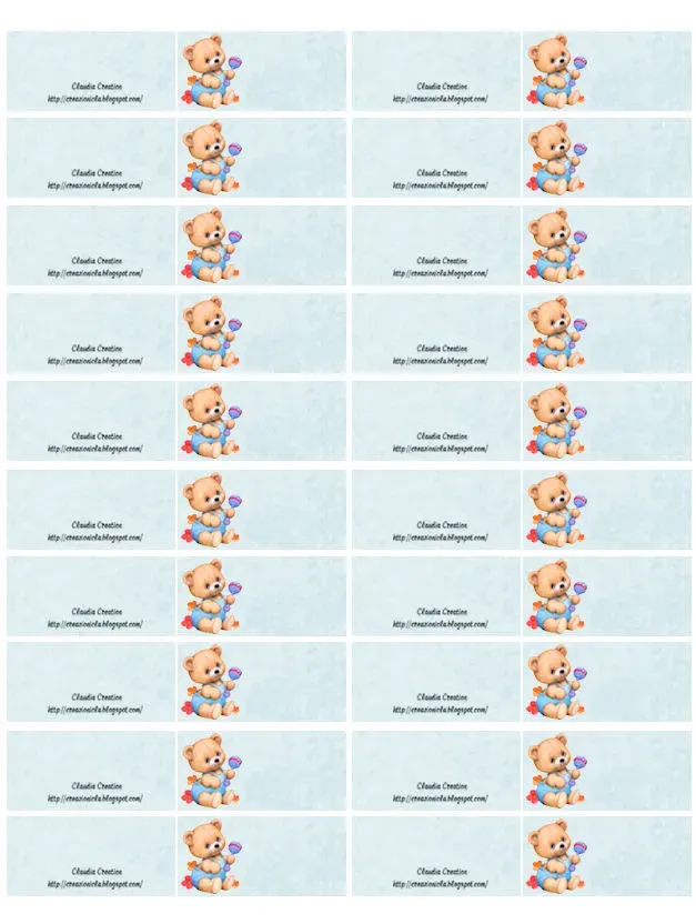 Bigliettini per bomboniere baby