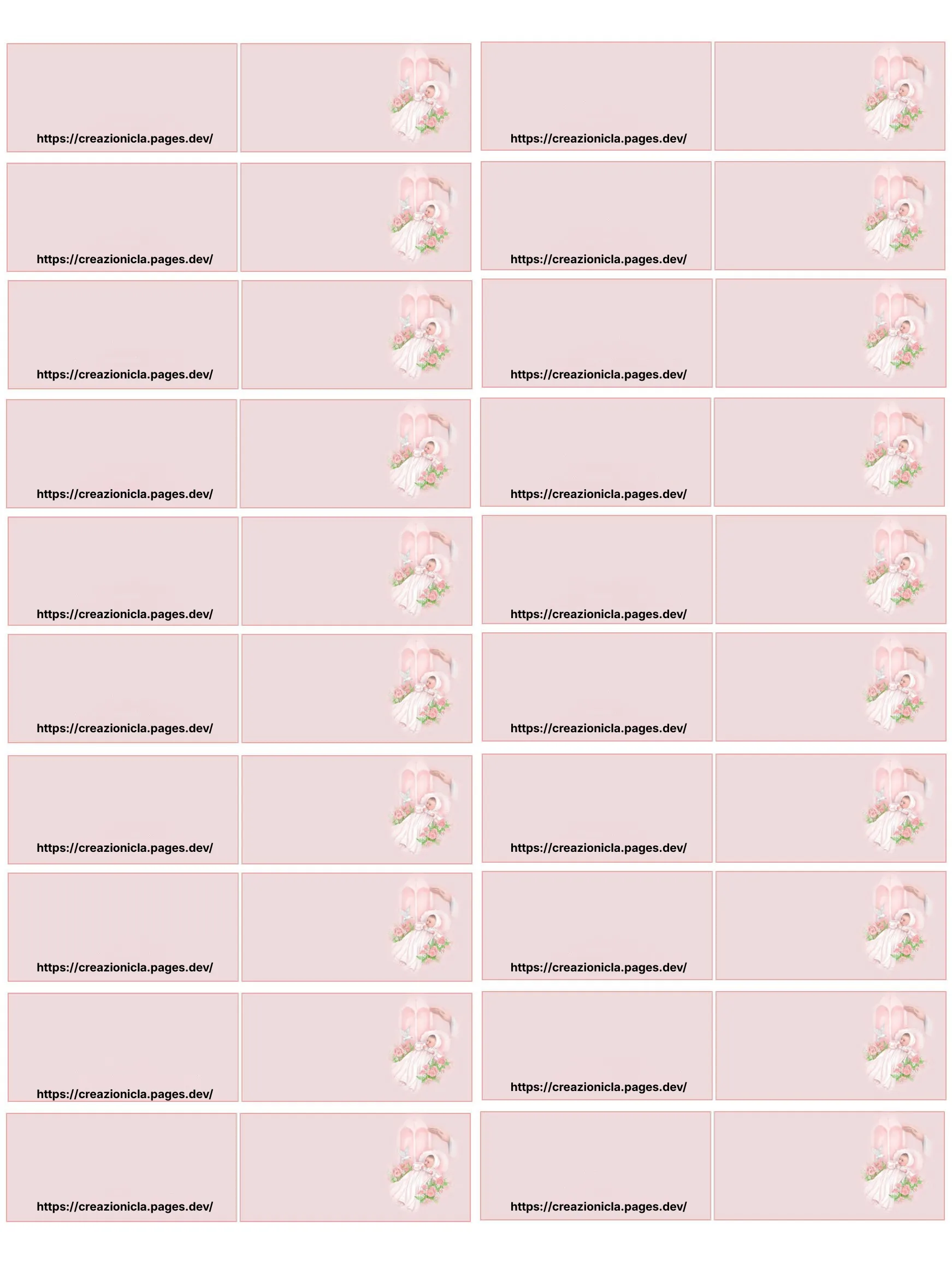 Bigliettini Bomboniere Nascita Battesimo Baby Stampabili Gratis