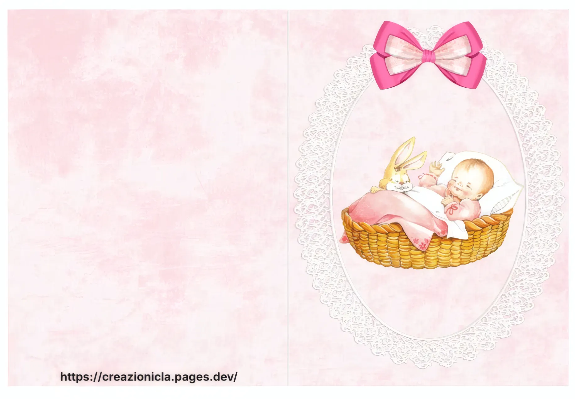 Set Battesimo Bimba Card Invito Stampabile Gratis