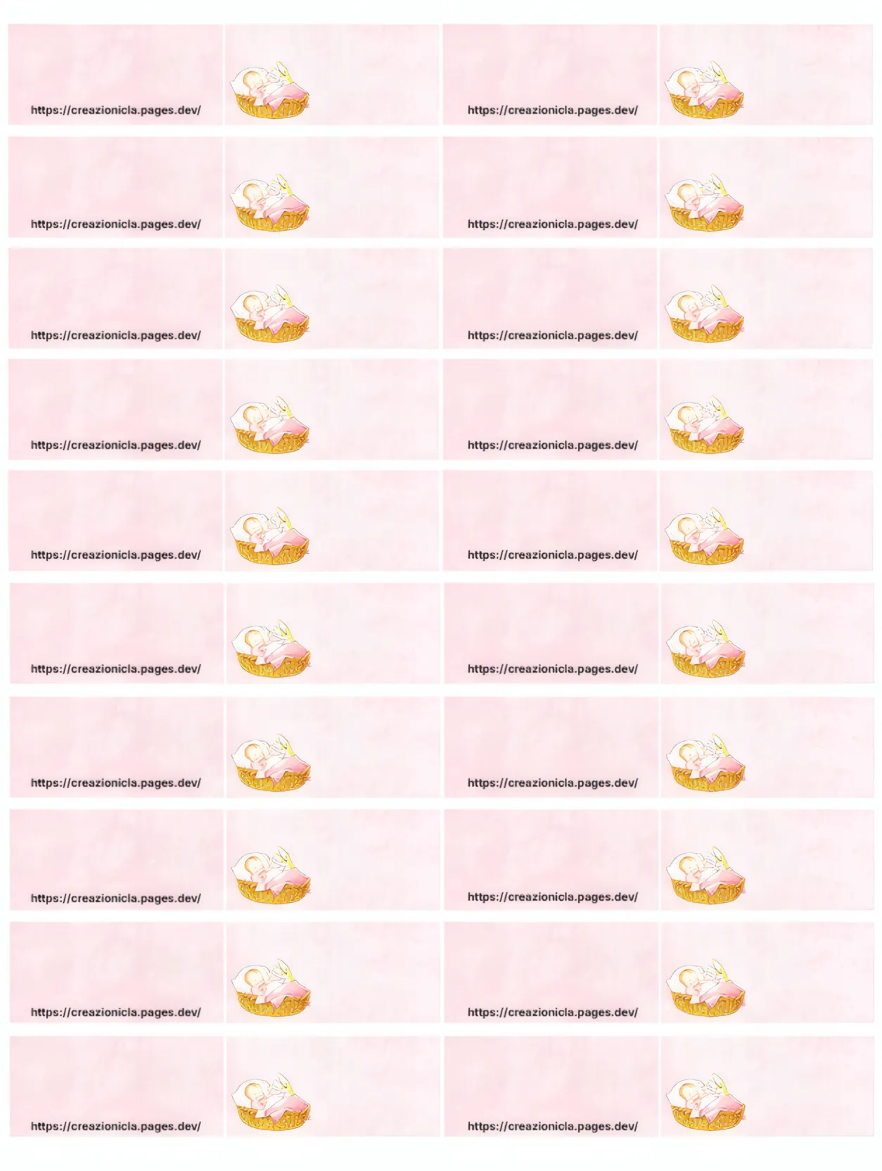 Bigliettini Bomboniere Battesimo Baby Bimbi Stampabili Gratis