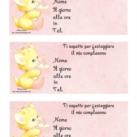 Inviti Festa Bimba e Bimbo