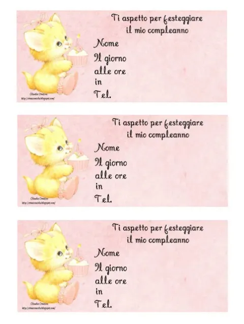 Inviti Festa Bimba e Bimbo