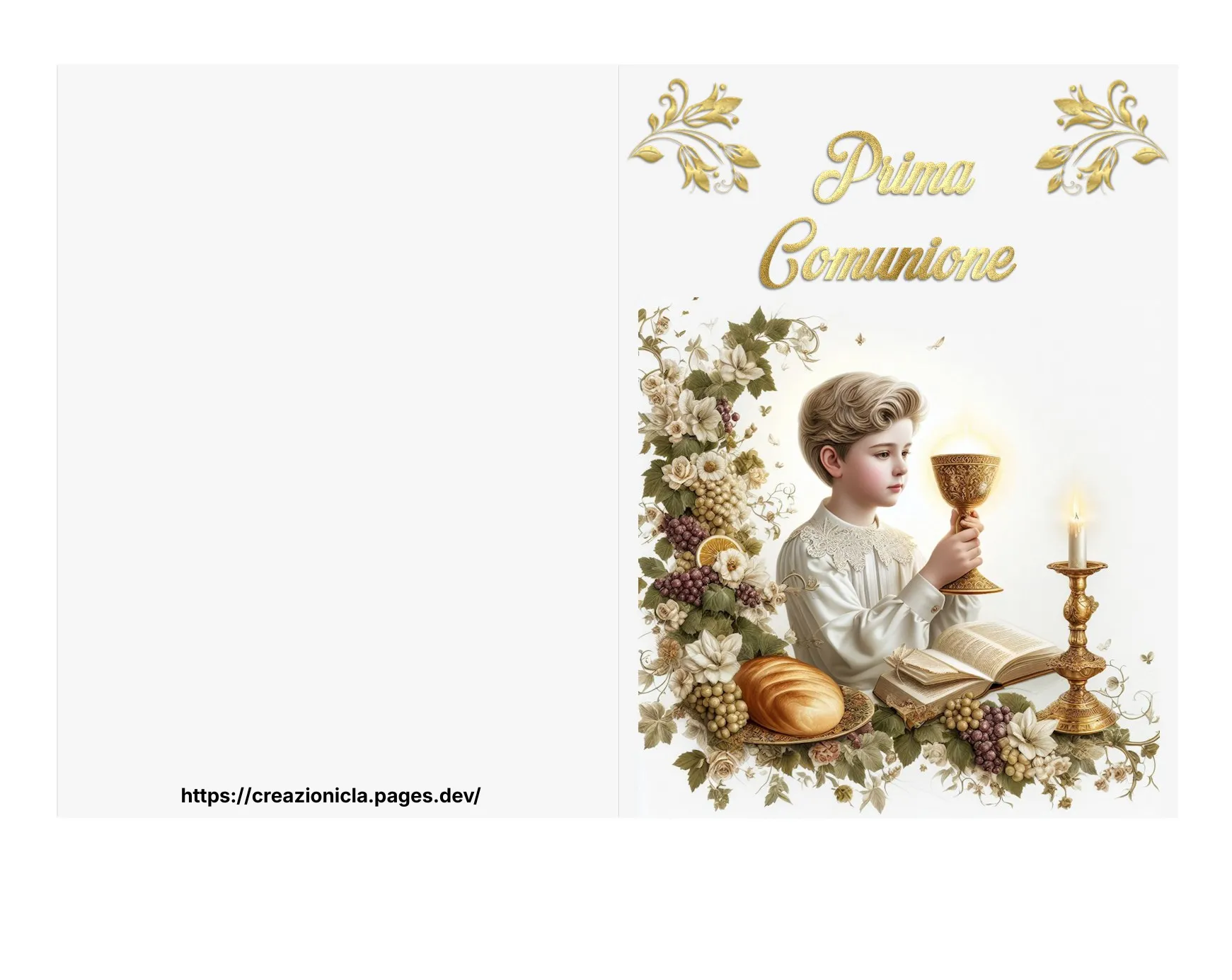 Biglietto Auguri Comunione Bimbo Stampabile Gratis
