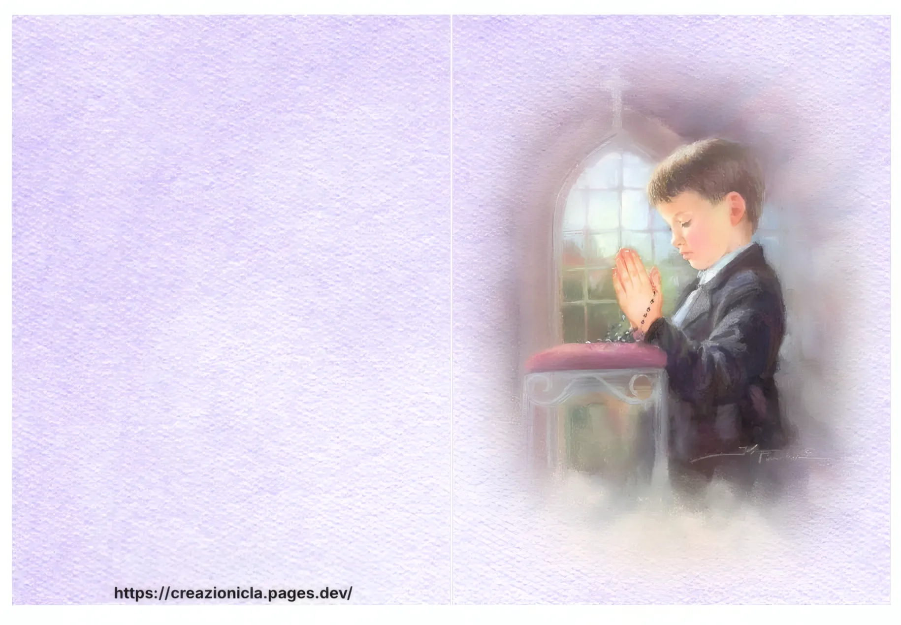 Bigliettini Bomboniere Comunione Bimbo Bimbi Stampabili Gratis — immagine 1