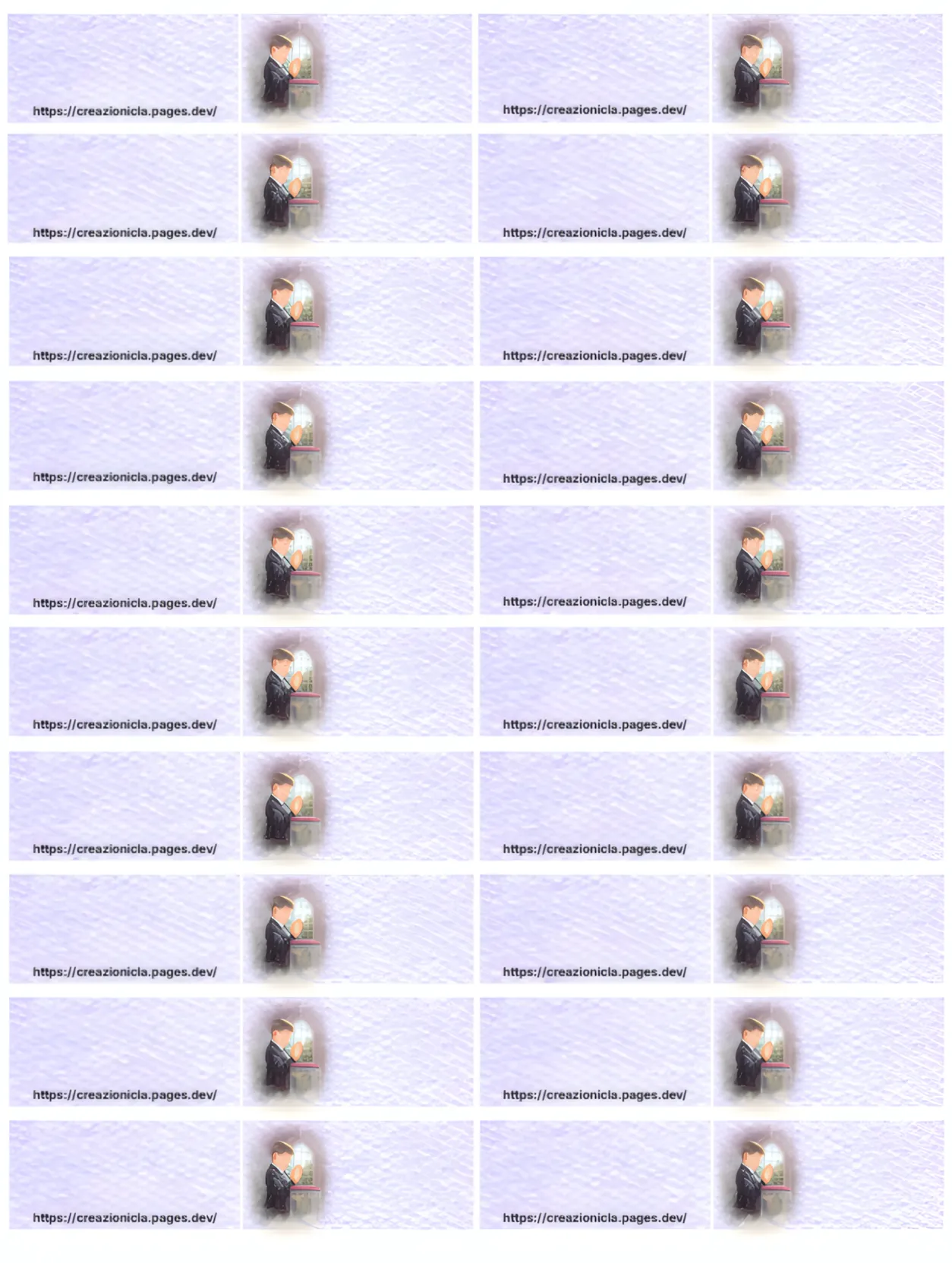 Bigliettini Bomboniere Comunione Bimbo Bimbi Stampabili Gratis — immagine 3