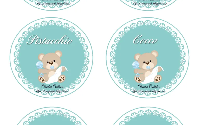 Etichette stampabili per confettata nascita