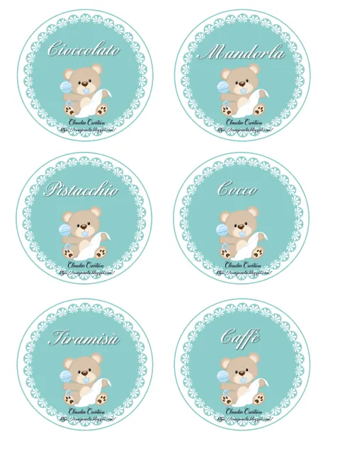 Etichette stampabili per confettata nascita