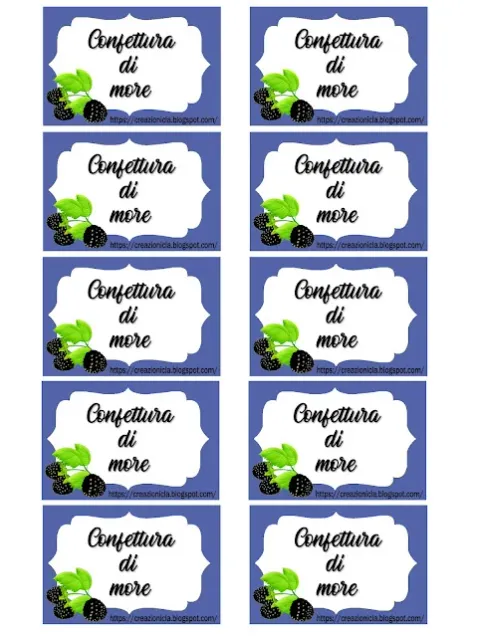 Etichette per marmellate