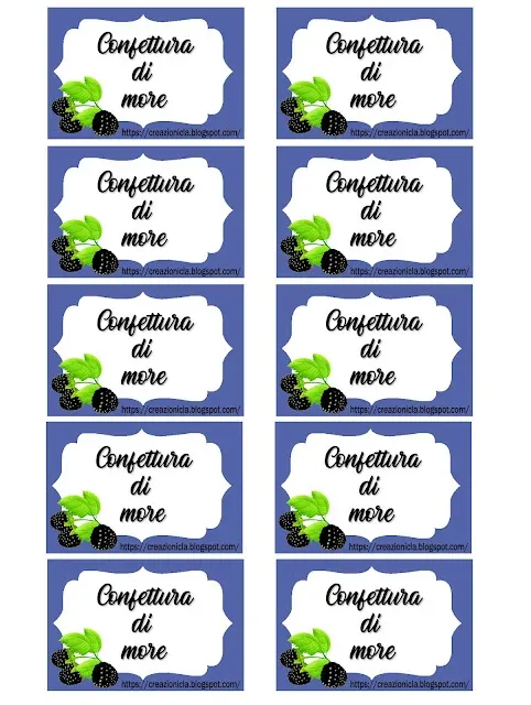 Etichette per marmellate