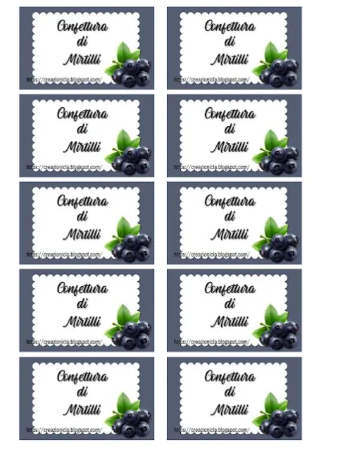 Etichette per confetture