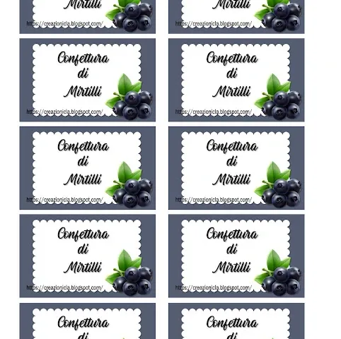 Etichette per confetture