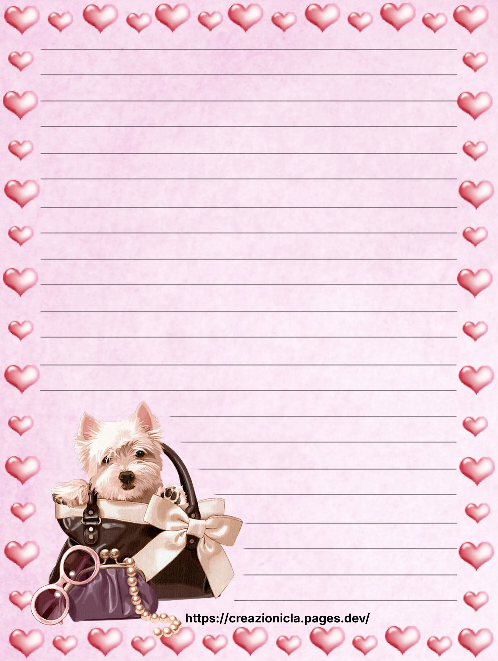 Carta da Lettere Cuccioli Stampabile Gratis