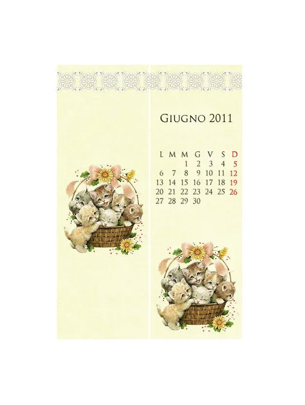 Segnalibro calendario giugno 2011