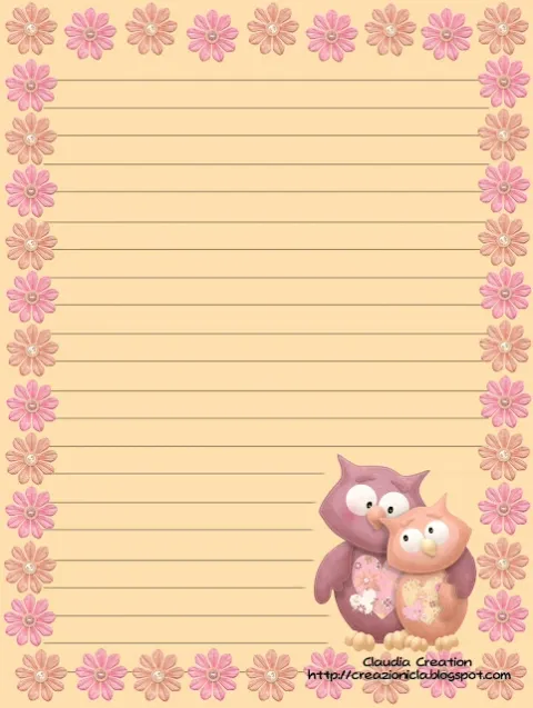 Carta da lettere gufetti