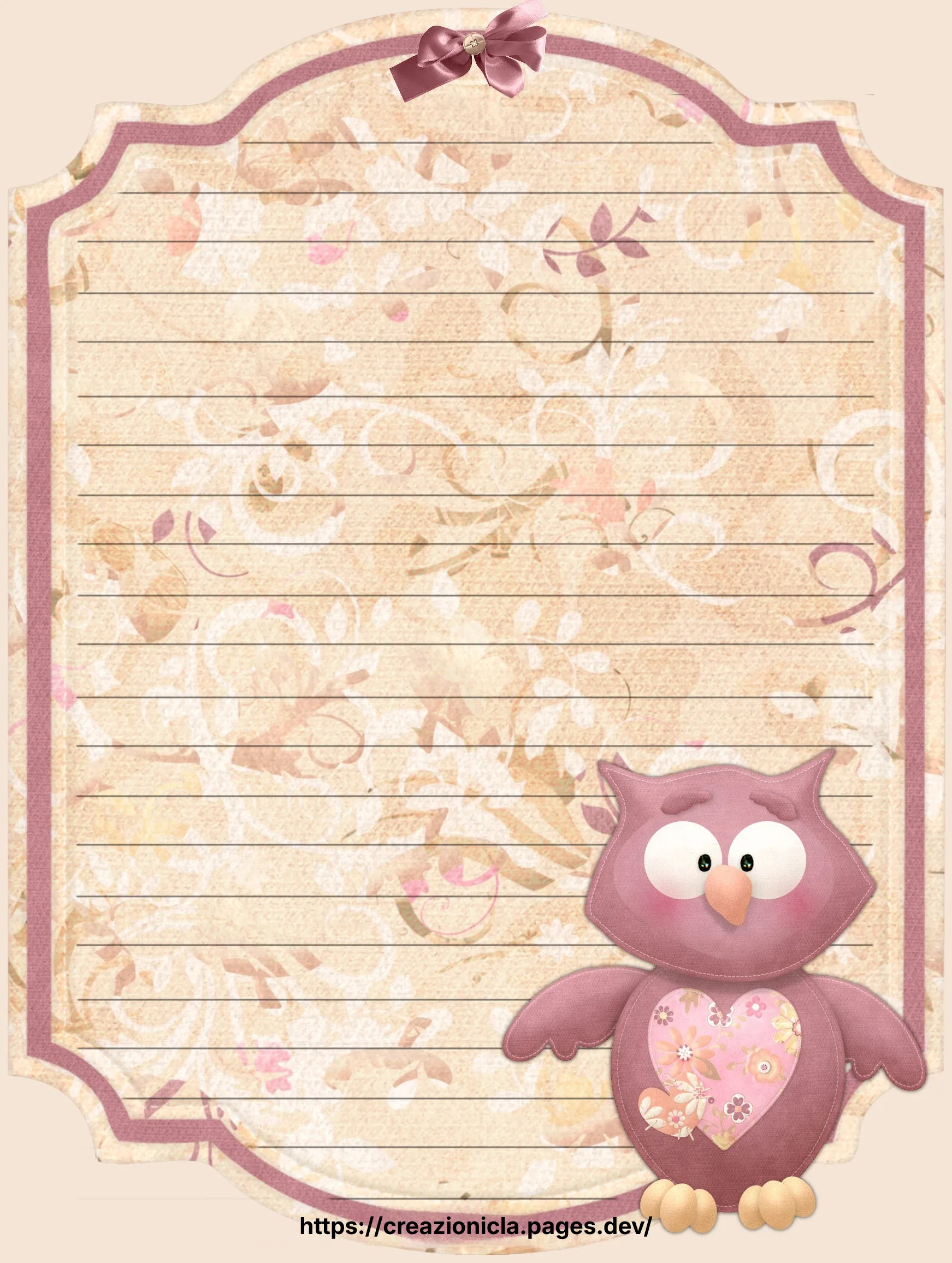 Carta da Lettere con Gufi Stampabile Gratis