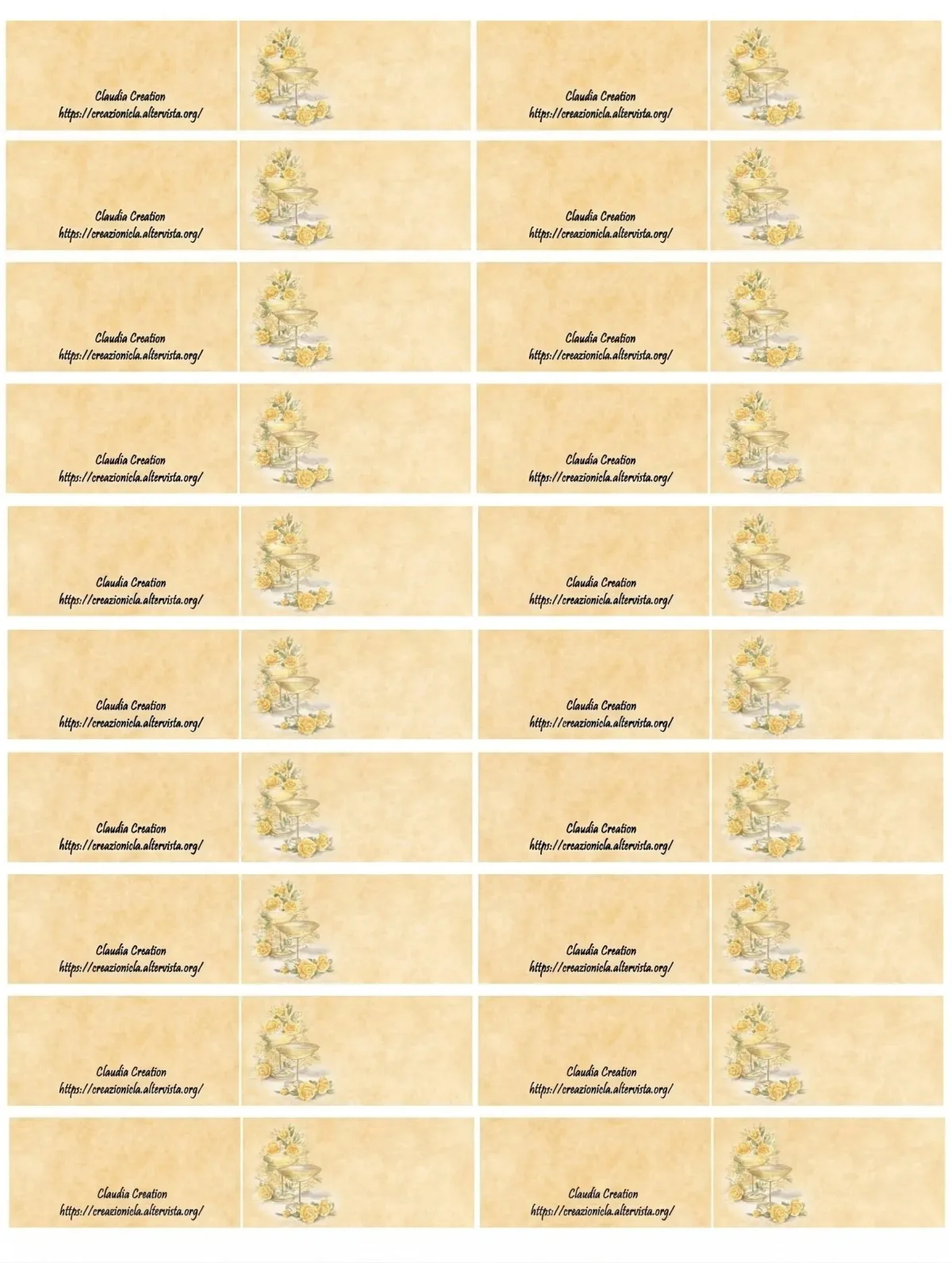 Bigliettini bomboniere sposi