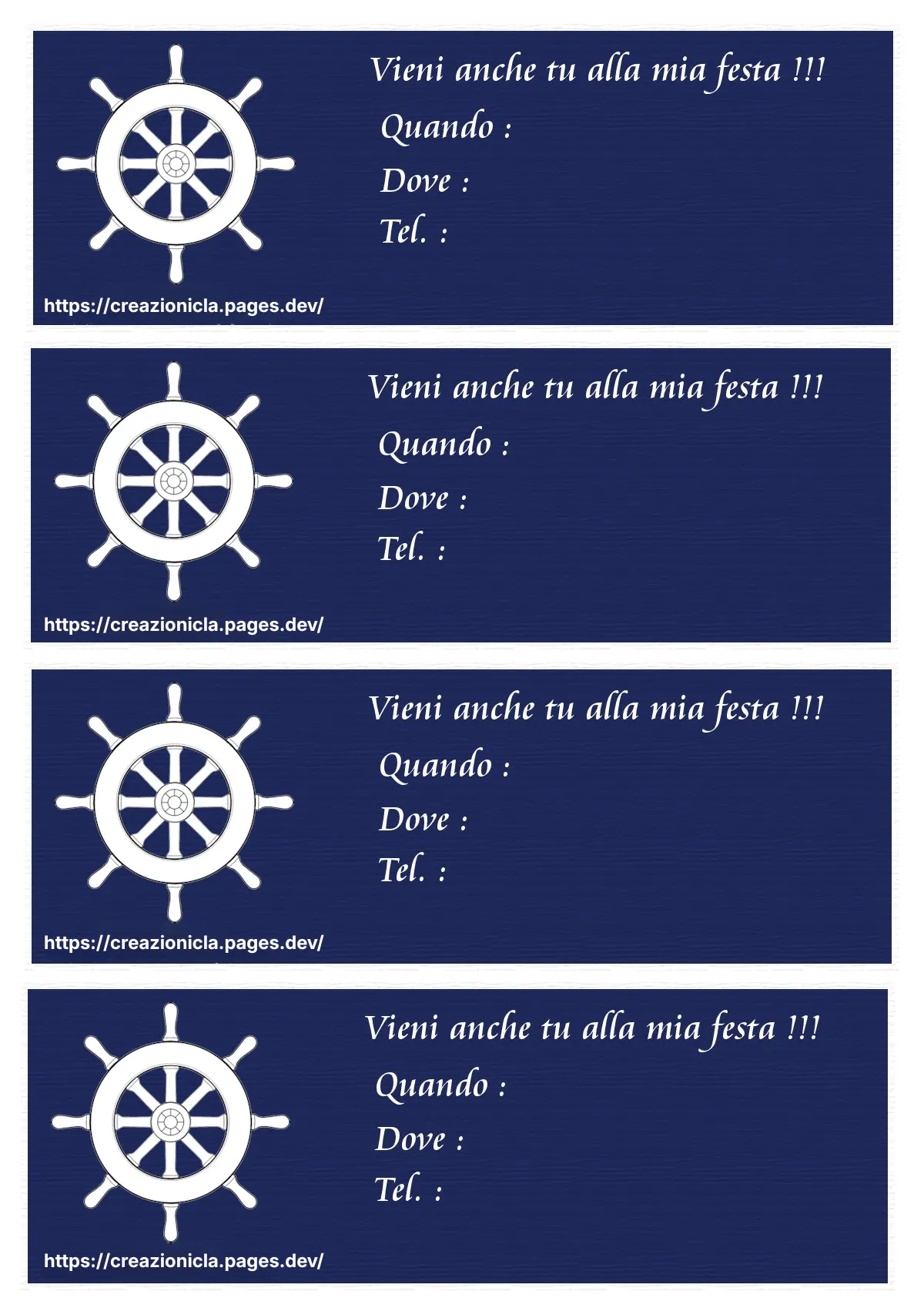 Inviti Festa Stampabili Gratis
