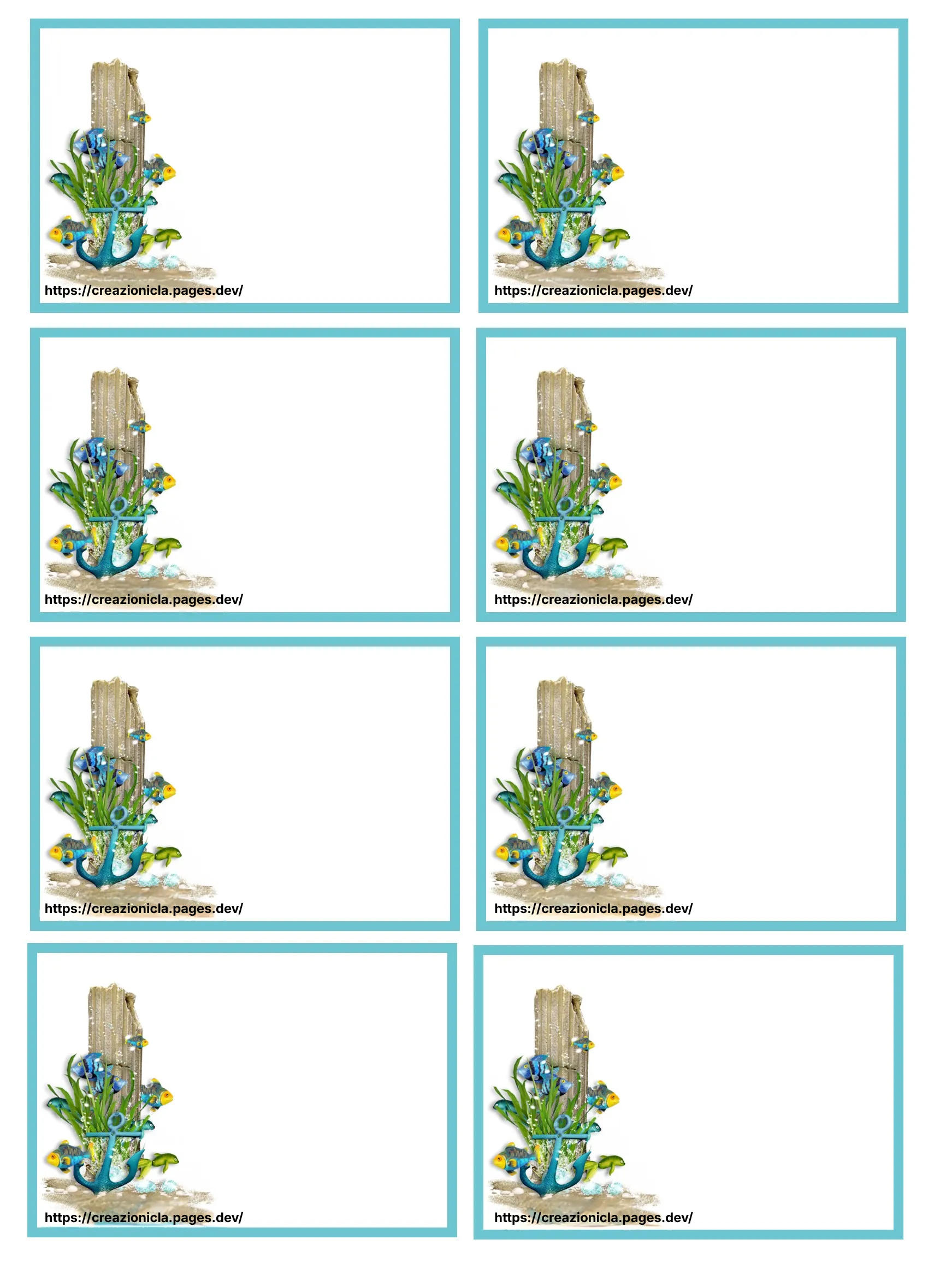Etichette Tema Mare Stampabili Gratis