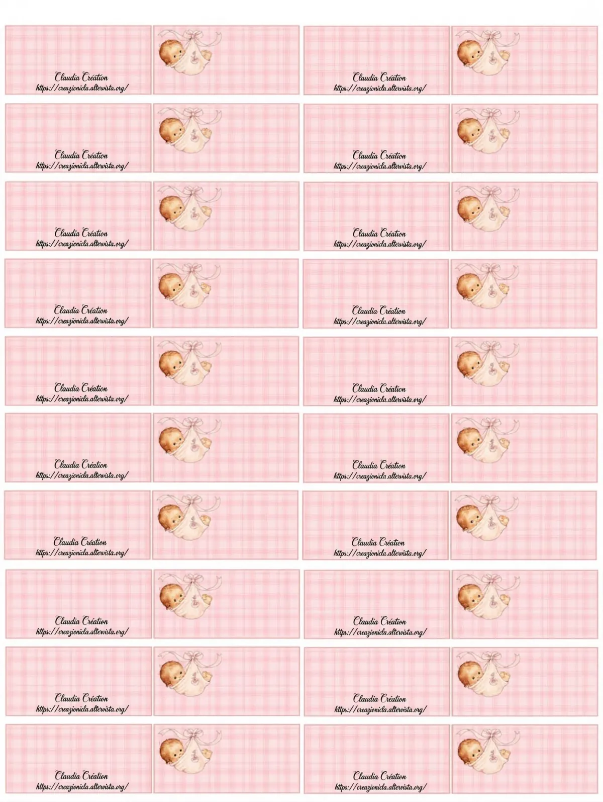 Bigliettini bomboniere baby