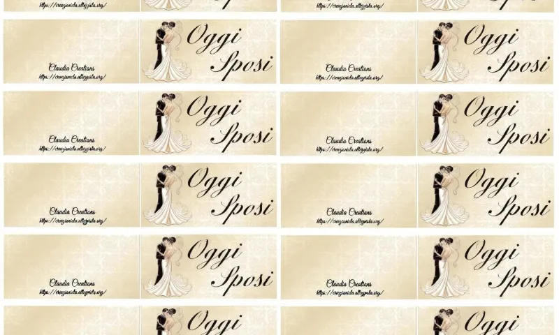 Bigliettini bomboniere sposi