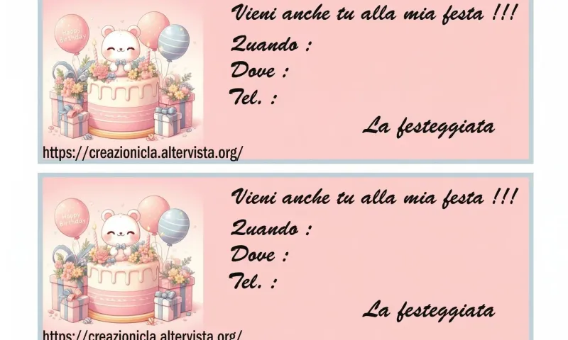 Inviti festa di compleanno