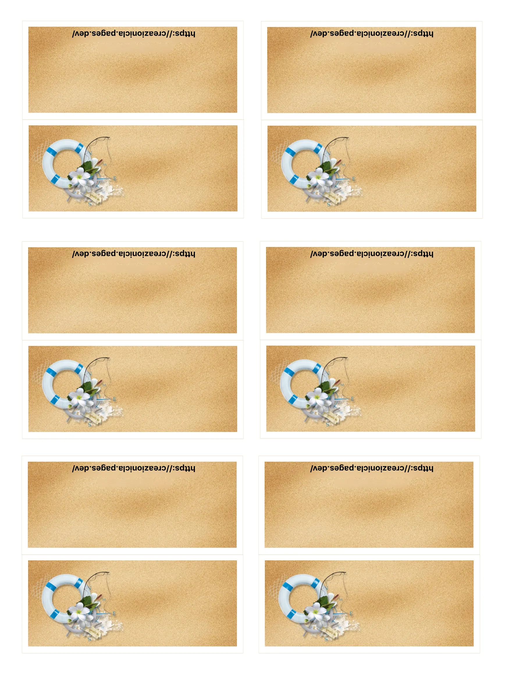 Segnaposto Tema Mare Tema Marino Stampabile Gratis