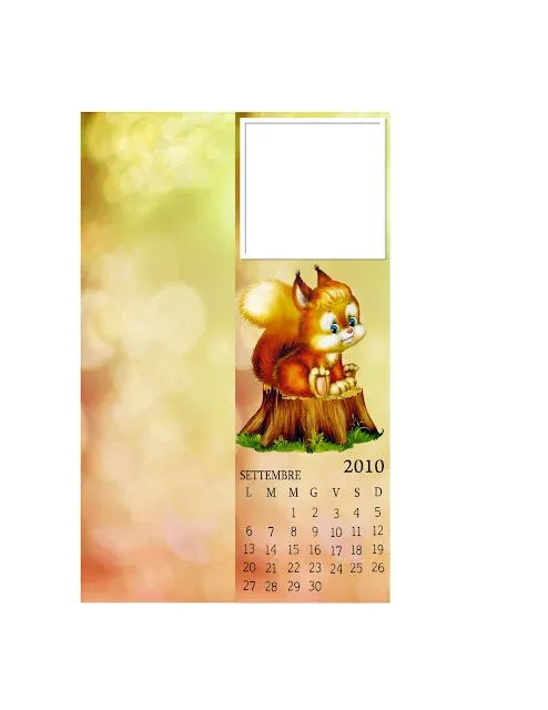 Segnalibri calendario mensile