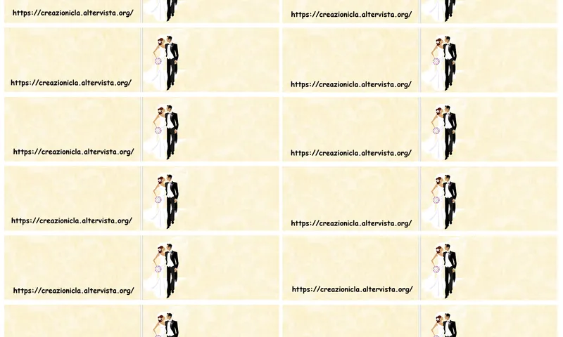 Bigliettini bomboniere sposi