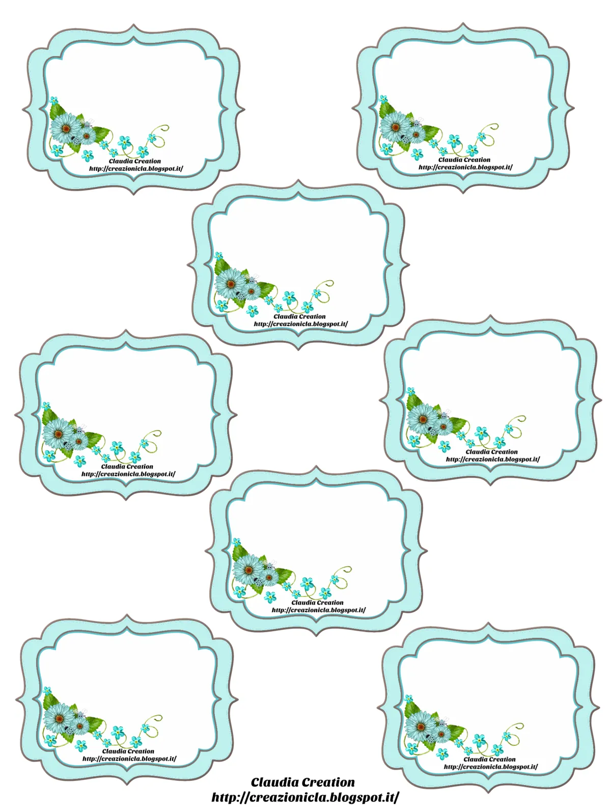 Etichette stampabili fiorite