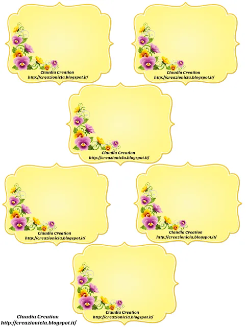 Etichette fiorite stampabili