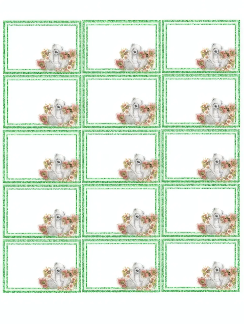 Etichette Orsetti Stampabili Gratis