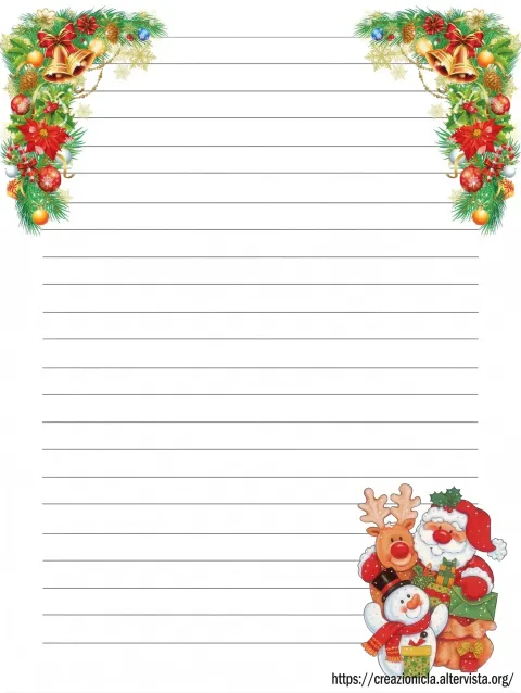 Carta da Lettere Natale Stampabile Gratis