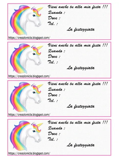 Inviti festa stampabili