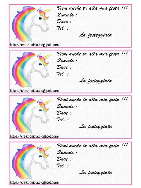 Inviti festa stampabili