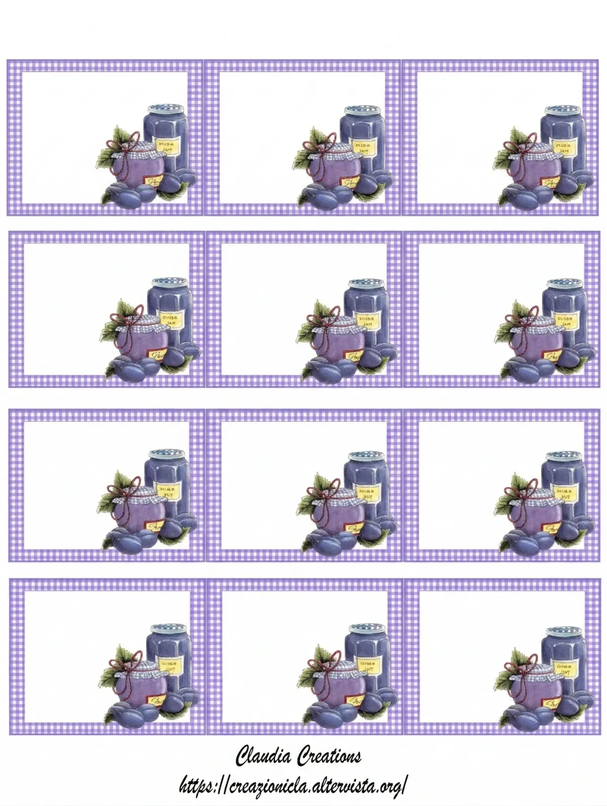 Etichette marmellate, grandi